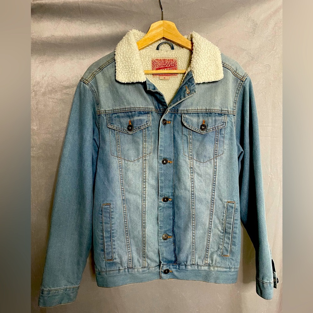 Men’s Brooklyn Clothing Co. Denim Cotton Sherpa Jacket-Size Medium